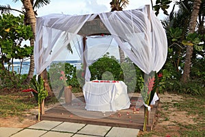 Tropical wedding pavilion