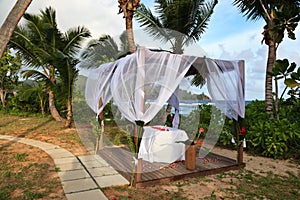 Tropical wedding pavilion