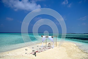 Tropical Wedding setup on the lagoon of Maafushi