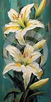 Tropical White Lilies In The Style Of Dmitry Spiros And Lori Earley