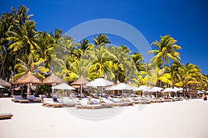 Tropical white sunny beach in beautiful exotic