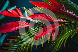 Tropical wilderness showcased through a kaleidoscope of vibrant leaves. photo