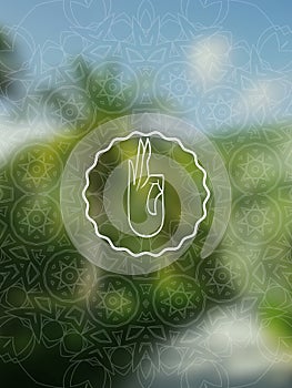 Tropical yoga realistic banner with mandala