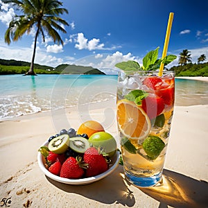 Tropics beach peknikon cocktails with fresh fruit