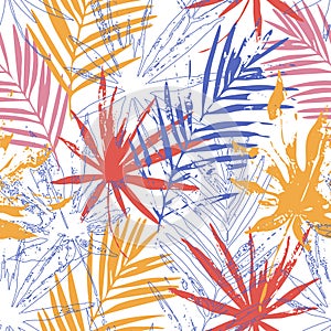 Tropics paradise vector illustration for summer fashion, swimwear, textile, wallpaper