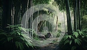 Tropy in Bamboo Grove, generative ai