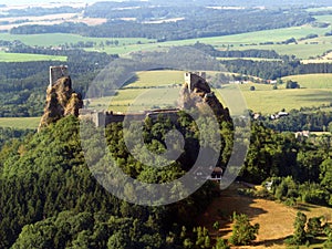 Trosky castle - air photo