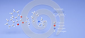 trospium molecule, molecular structures, carboxylic ester, 3d model, Structural Chemical Formula and Atoms with Color Coding