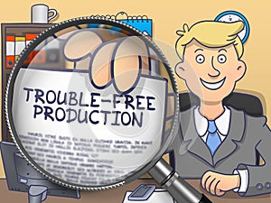 Trouble-Free Production through Magnifying Glass. Doodle Design.