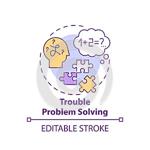 Trouble problem solving concept icon