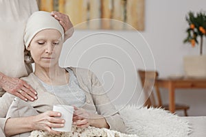 Troubled patient with tumor photo