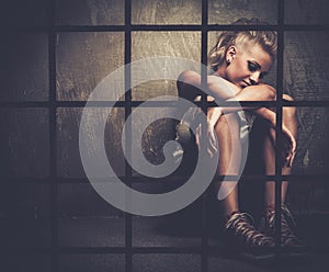 Troubled teenager in cell