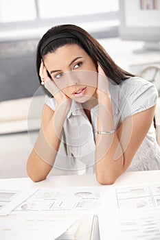 Troubled woman thinking