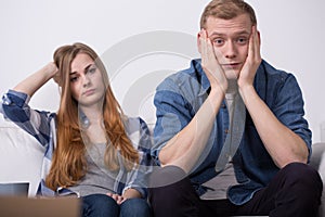 Troubled young couple photo