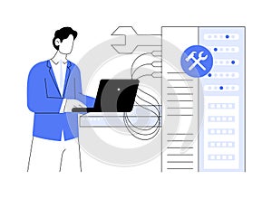 Troubleshooting computer software isolated cartoon vector illustrations.