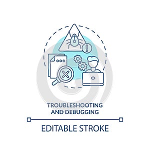 Troubleshooting and debugging concept icon