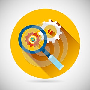 Troubleshooting Symbol Magnifying Glass and Gears