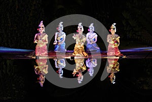 A Troupe of Local Khmer Girls Performing