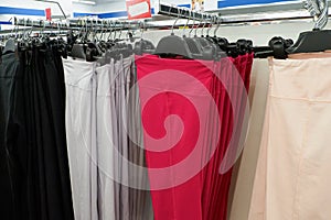 Trousers. Casual clothes. Clothing store. Textile industry. Retail trade