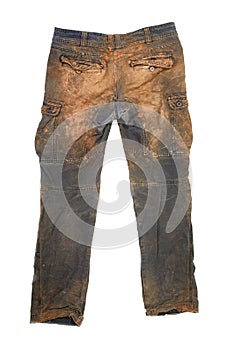 Trousers with mud