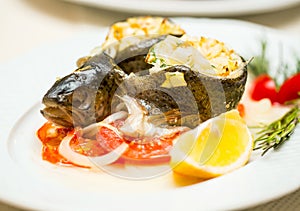Trout Stuffed with vegetables