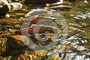 Trouts go for spawning upstream. Generative AI