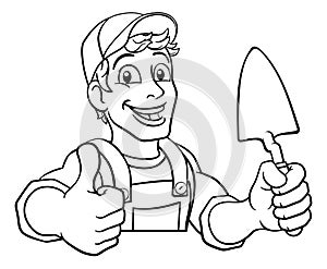 Trowel Construction Site Cartoon Builder Handyman