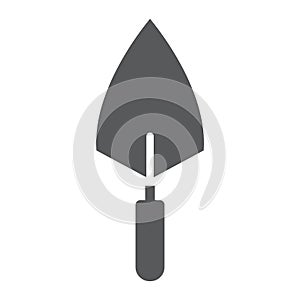 Trowel glyph icon, tool and repair, bricklayer sign, vector graphics, a solid pattern on a white background. photo