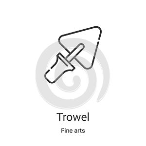 trowel icon vector from fine arts collection. Thin line trowel outline icon vector illustration. Linear symbol for use on web and