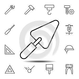 trowel, maintenance icon. Simple thin line, outline vector element of Construction tools icons set for UI and UX, website or
