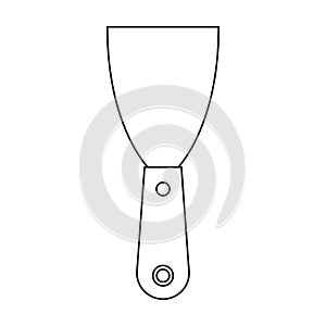 Trowel for masonry vector outline icon. Vector illustration tool for masonry on white background. Isolated outline