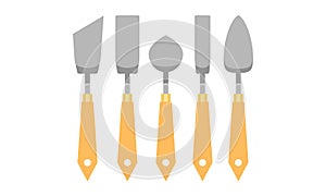 Trowels with Handle as Archeologic Tools Vector Set photo