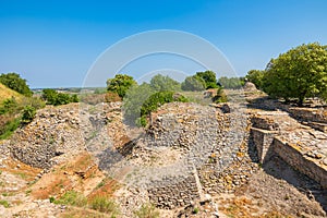 Troy ancient city ruins in Canakkale Turkey photo