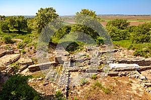 Troy ancient city ruins in Canakkale Turkiye photo