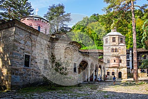 Troyan Monastery and courtyard.