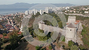 Trsat castle of old city port at the river Rijecina firth in Rijeka, Croatia