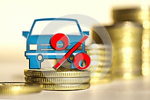 Truck on a background of money the Concept of changes in car prices