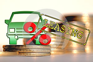 Truck on a background of money the Concept of changes in car prices