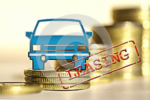 Truck on a background of money the Concept of changes in car prices