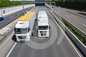 Truck begins overtaking maneuver