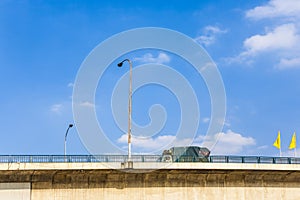 Truck on a bridge