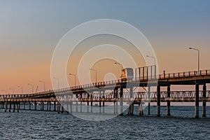truck bridge over water