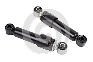 Truck cab shock absorber on white background with cut-off track