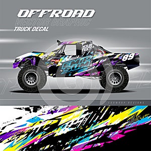 Truck and car decal wrap vector, speed offroad and adventure graphic abstract racing stripe designs for wrap vehicle