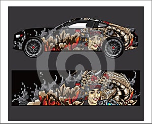 Car And Vehicle abstract racing graphic kit background for wrap and vinyl sticker photo