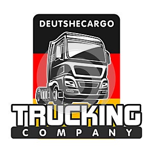 Truck cargo germany freight logo template