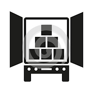 Truck cargo icon back. commercial truck. Rear view. Vector illustration.