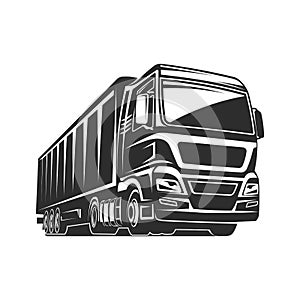 Truck cargo silhouette freight logo template