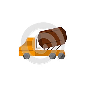 Truck, Cement, Construction, Vehicle, Roller  Flat Color Icon. Vector icon banner Template