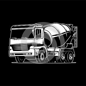 truck cemente mixer concrete illustration